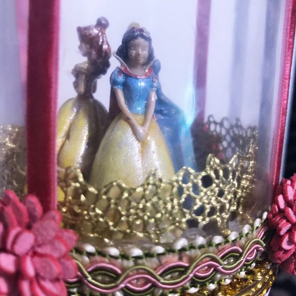Christmas Artist Altered Disney's Princess Wind-up Music Box Ornament. OOAK! - Picture 12 of 13